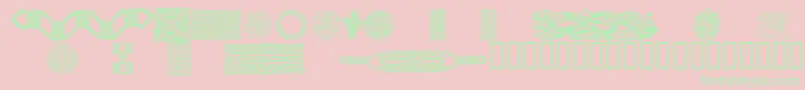 CelticPatterns Font – Green Fonts on Pink Background