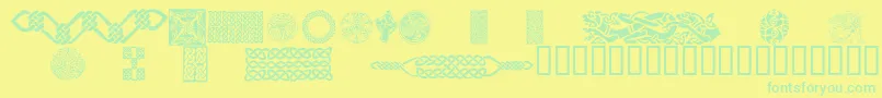CelticPatterns Font – Green Fonts on Yellow Background