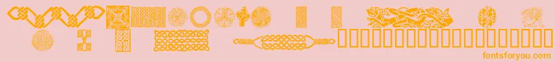 CelticPatterns Font – Orange Fonts on Pink Background