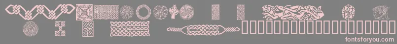 CelticPatterns Font – Pink Fonts on Gray Background