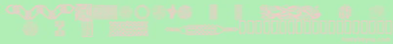 フォントCelticPatterns – 緑の背景にピンクのフォント