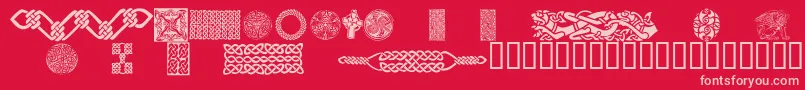 fuente CelticPatterns – Fuentes Rosadas Sobre Fondo Rojo
