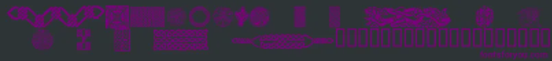 Шрифт CelticPatterns – фиолетовые шрифты на чёрном фоне