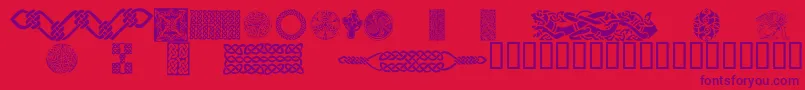 CelticPatterns Font – Purple Fonts on Red Background