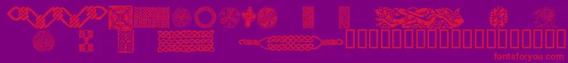 CelticPatterns Font – Red Fonts on Purple Background