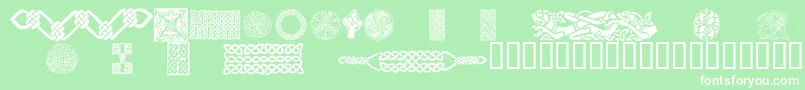 CelticPatterns Font – White Fonts on Green Background