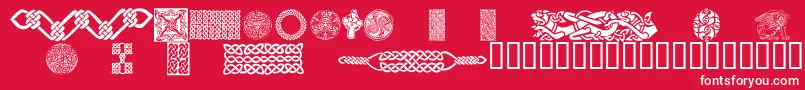 CelticPatterns Font – White Fonts on Red Background