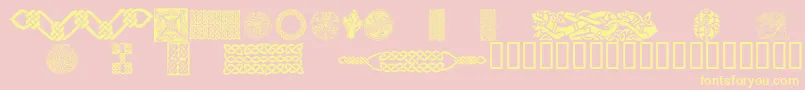 Шрифт CelticPatterns – жёлтые шрифты на розовом фоне
