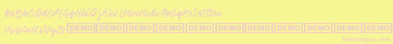 Raush Font – Pink Fonts on Yellow Background