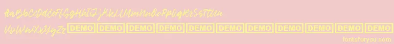 Raush Font – Yellow Fonts on Pink Background