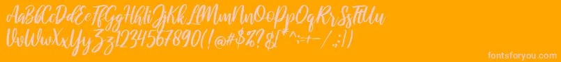 raustila Regular-Schriftart – Rosa Schriften auf orangefarbenem Hintergrund