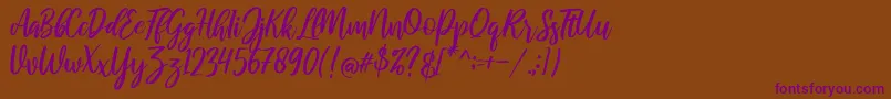 raustila Regular Font – Purple Fonts on Brown Background
