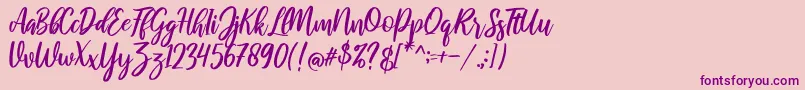 raustila Regular Font – Purple Fonts on Pink Background