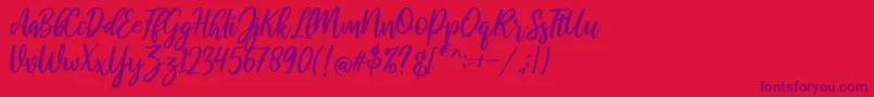 raustila Regular Font – Purple Fonts on Red Background