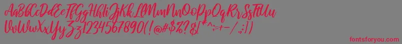 raustila Regular Font – Red Fonts on Gray Background