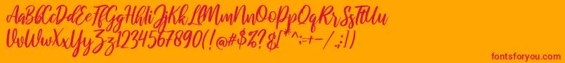 raustila Regular Font – Red Fonts on Orange Background