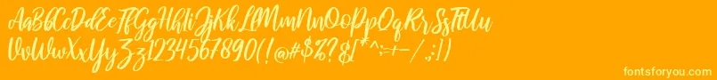 Czcionka raustila Regular – żółte czcionki na pomarańczowym tle