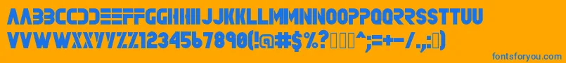 Rave Font – Blue Fonts on Orange Background