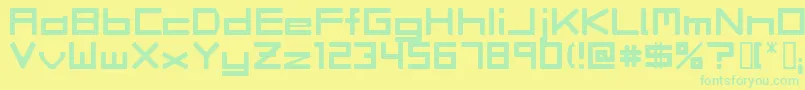 RAVE Font – Green Fonts on Yellow Background