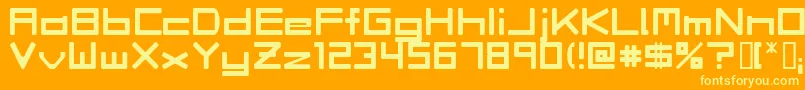 RAVE Font – Yellow Fonts on Orange Background