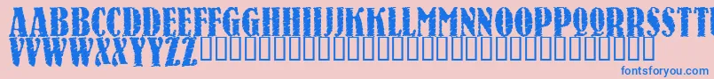 RAVEN    Font – Blue Fonts on Pink Background