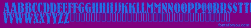 RAVEN    Font – Blue Fonts on Purple Background
