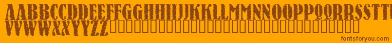 RAVEN    Font – Brown Fonts on Orange Background