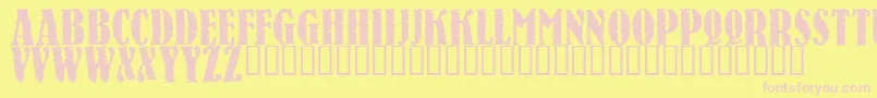 RAVEN    Font – Pink Fonts on Yellow Background