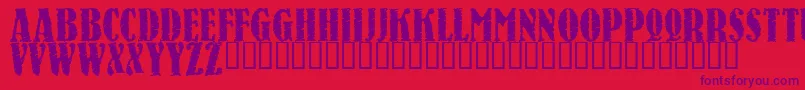RAVEN    Font – Purple Fonts on Red Background