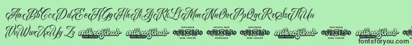 Raven Script DEMO Font – Black Fonts on Green Background