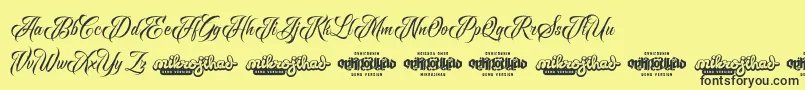 Raven Script DEMO Font – Black Fonts on Yellow Background