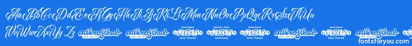 Raven Script DEMO Font – White Fonts on Blue Background