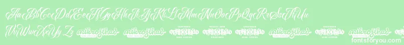 Raven Script DEMO-Schriftart – Weiße Schriften auf grünem Hintergrund