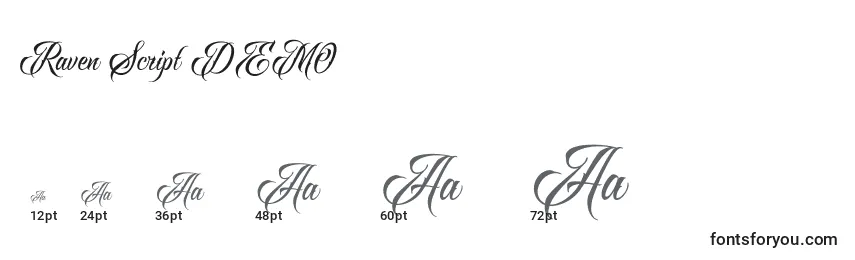 Raven Script DEMO Font Sizes