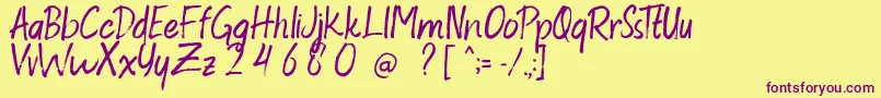 Raventame Free Font – Purple Fonts on Yellow Background
