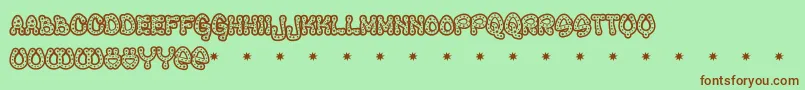 RAVEQ    Font – Brown Fonts on Green Background