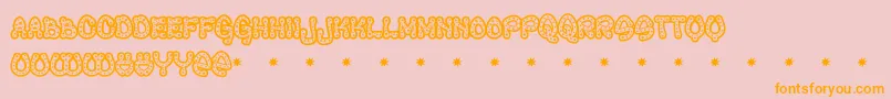 RAVEQ    Font – Orange Fonts on Pink Background