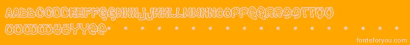 RAVEQ    Font – Pink Fonts on Orange Background