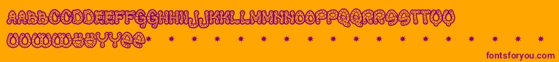 RAVEQ    Font – Purple Fonts on Orange Background