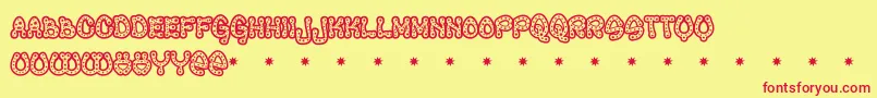 RAVEQ    Font – Red Fonts on Yellow Background