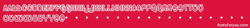 RAVEQ    Font – White Fonts on Red Background
