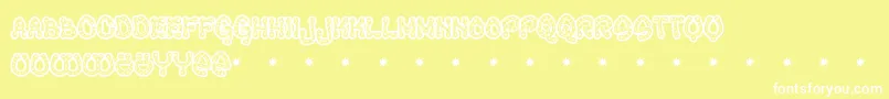 RAVEQ    Font – White Fonts on Yellow Background