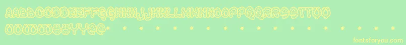 RAVEQ    Font – Yellow Fonts on Green Background