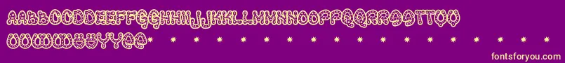 RAVEQ    Font – Yellow Fonts on Purple Background