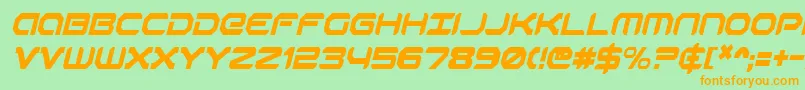 Więcej informacji o czcionce Robotaurci Czcionka Robotaurci – pomarańczowe czcionki na zielonym tle