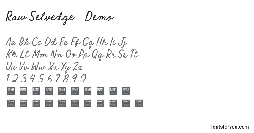Raw Selvedge   Demo-fontti – aakkoset, numerot, erikoismerkit