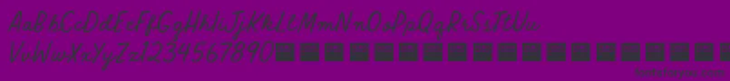 Raw Selvedge   Demo-Schriftart – Schwarze Schriften auf violettem Hintergrund