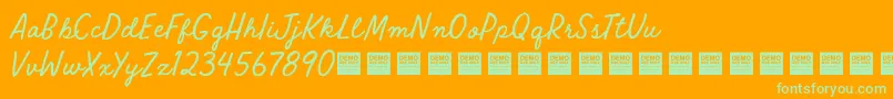 Raw Selvedge   Demo Font – Green Fonts on Orange Background