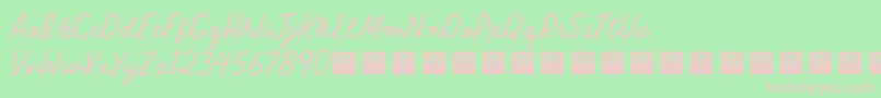 Raw Selvedge   Demo-Schriftart – Rosa Schriften auf grünem Hintergrund