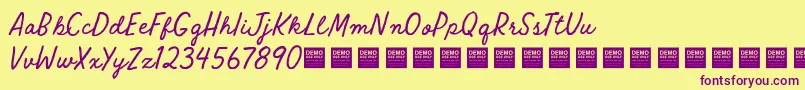 Raw Selvedge   Demo Font – Purple Fonts on Yellow Background